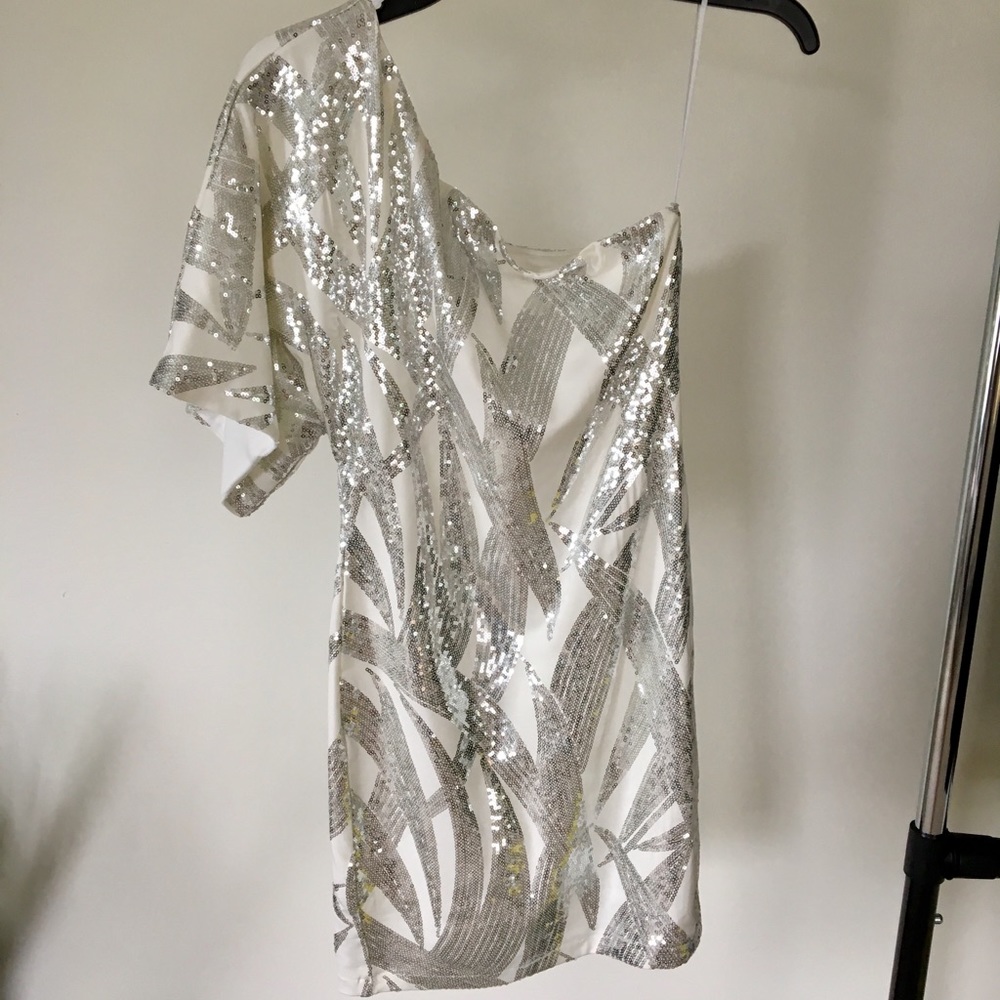 One Sleeve Sequin Mini Dress